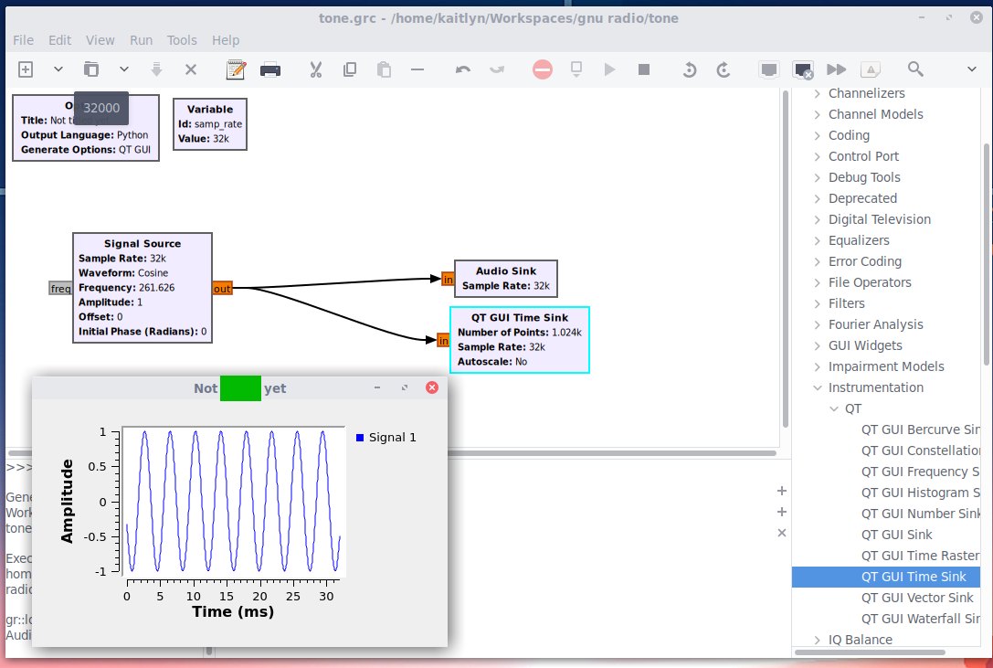GNU Radio Introduction – Kaitlyn's Tech Logs