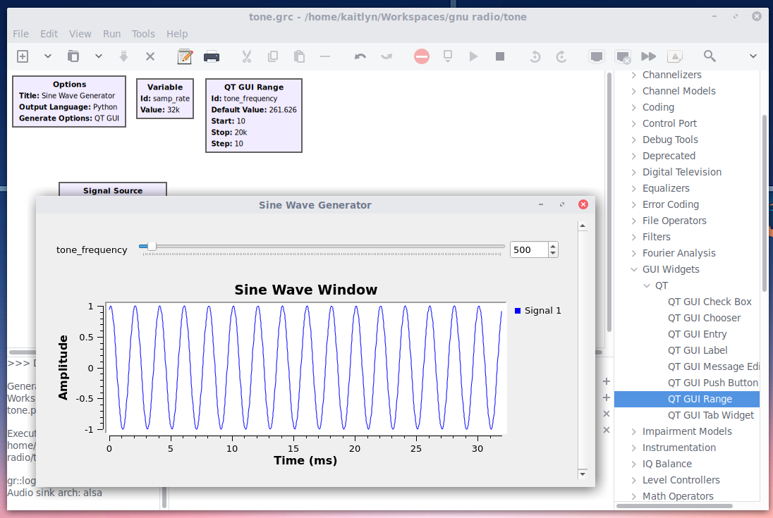 GNU Radio Introduction – Kaitlyn's Tech Logs